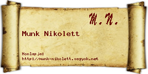 Munk Nikolett névjegykártya